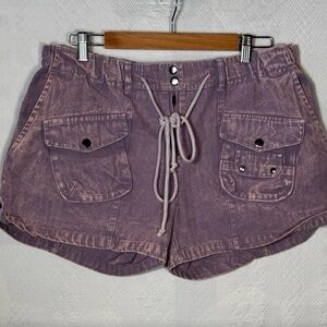 Oli & Hali Purple Mineral Wash Cargo Shorts